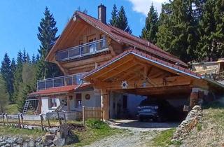 Haus kaufen in Drei Kreuz Weg 21, 9571 Hochrindl-Kegel, Rundstammhaus mit Ferienwohnung in Bestlage mit Fernblick