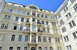 Wohnung mieten in Möllwaldplatz, 1040 Wien, MÖLLWALDPLATZ, TOPGEPFLEGTE 133 m2 ALTBAU, 3 Zimmer, Extraküche, 2 Loggia, Wannenbad, Parketten, 1. Liftstock, U1-Nähe