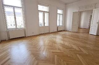 Wohnung mieten in Möllwaldplatz, 1040 Wien, TOPGEPFLEGTE 133 m2 ALTBAU, 3 Zimmer, Extraküche, 2 Loggia, Wannenbad, Parketten, 1. Liftstock, U1-Nähe, Möllwaldplatz