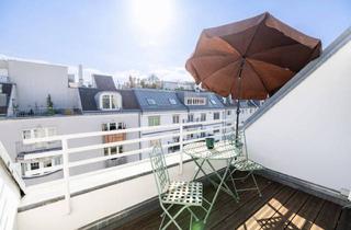 Wohnung mieten in 1090 Wien, Dachgeschosswohnung mit 2 Terrassen und herrlichem Fernblick in Bestlage - INKL GARAGE