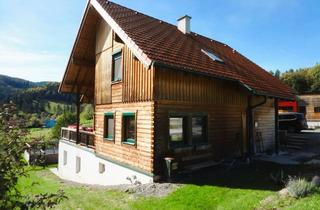 Haus kaufen in 2851 Krumbach, NEUWERTIGES HOLZBLOCKHAUS IN SONNIGER SÜDHANGLAGE! Jetzt mit Drohnenvideo!