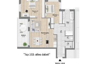 Wohnung kaufen in Obstgartenweg, 1220 Wien, Komfortabler 3-Zimmer Familientraum mit West-Terrasse nahe Donau Zentrum - Heiz- und Kühlsystem mit Wärmepumpe