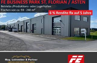 Gewerbeimmobilie kaufen in Frischeisstraße, 4490 Sankt Florian, STARINVESTMENT! 6 % Rendite fix auf 5 Jahre! Betriebs-/Produktions-oder Lagerhallen von 59 - 240 m² Fläche im FE Business Park St. Florian (Top 13)