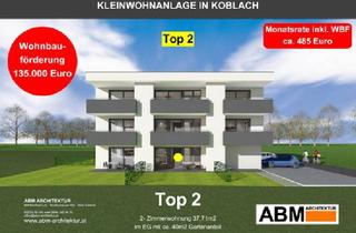 Wohnung kaufen in 6842 Koblach, 2-Zimmer Gartenwohnung - Top 2 - Monatsrate inkl. WBF ca. 485 Euro