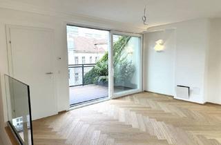 Wohnung kaufen in Rennweg / Belvedere, 1030 Wien, Grünruhelage nahe Rudolfstiftung! Luxuriöse 3-Zimmer-Erstbezug-Dachgeschoss-Wohnung mit zwei Balkonen in historischem Gebäude