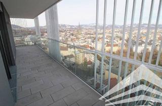 Wohnung mieten in Coulinstraße 30, 4020 Linz, Vollmöblierte 2 Zimmerwohnung mit sensationellem Weitblick im LUX TOWER - 360° Rundgang online!