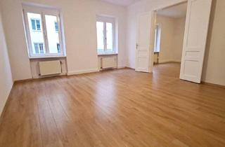 Wohnung mieten in Rembrandtstraße, 1020 Wien, REMBRANDTSTRASSE, teilsanierte 89 m2 Altbau, 3 Zimmer, Extraküche, Wannenad, Parketten, 1. Liftstock, WG-geeignet, Augarten-Nähe