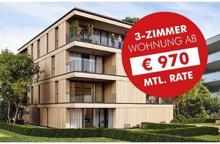 Wohnung kaufen in Untere Aue 12A Und 12B, 6890 Lustenau, Baustart Frühjahr 2025: 3-Zimmer Terrassenwohnung | Holz-Hybrid-Bauweise (Top A03)