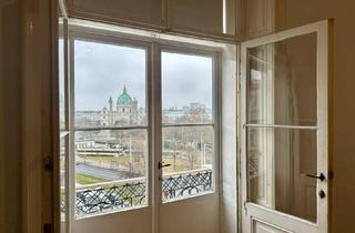 Wohnung mieten in Karlsplatz, 1010 Wien, Residieren im Wiener Altbau - mit unvergleichbarem Blick auf die Karlskirche