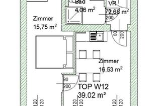 Büro zu mieten in Bahnstraße 10, 2540 Bad Vöslau, 2 Zimmer Wohnung als Büro geeignet