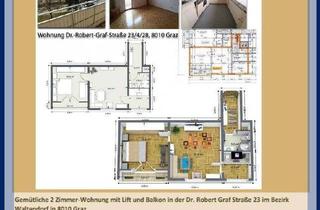 Wohnung mieten in Dr.-Robert-Graf-Straße 23/4/28, 8010 Graz, Freundliche 2-Zimmerwohnung 53 m² mit Balkon im Grünen in Graz St.Peter 8010