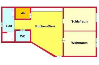 Wohnung mieten in Schillerplatz, 8010 Graz, Provisionsfrei: günstige, möblierte 2-Zimmer-Altbauwohnung Nähe Schillerplatz/TU ab 15.04.2025