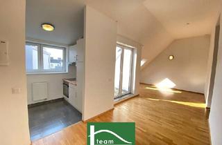 Wohnung kaufen in Arthaberplatz, 1100 Wien, Moderne Dachgeschosswohnung mit großer Terrasse nahe Arthaberplatz in ruhiger Seitengasse! Hohe Decken und Traumbad mit Fenster